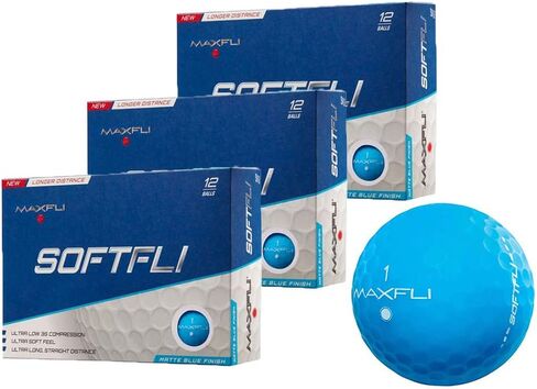 Maxfli SoftFli Matte Golf Balls - Longer Straight Distance - Soft Feel (Blue - 36 Balls) in Kuwait