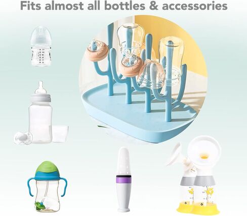 Baby Bottle Drying Rack, Small Portable Bottle Dryer Holder for Nipples, Cups, Pump Parts and Accessories, (Blue) in Saudi Arabia