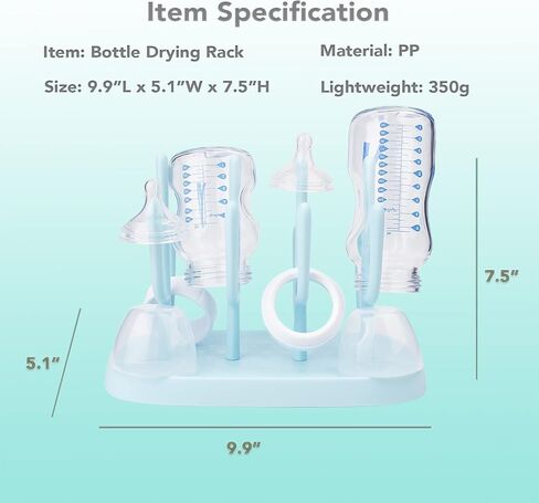 Baby Bottle Drying Rack, Small Portable Bottle Dryer Holder for Nipples, Cups, Pump Parts and Accessories, (Blue) in Saudi Arabia