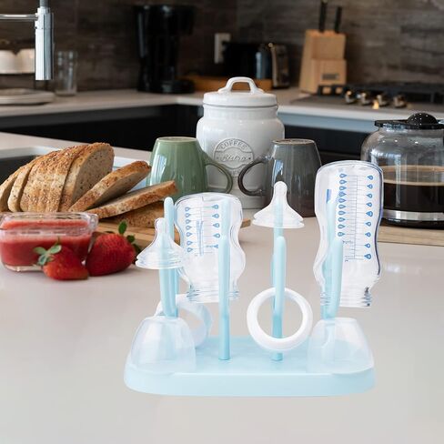 Baby Bottle Drying Rack, Small Portable Bottle Dryer Holder for Nipples, Cups, Pump Parts and Accessories, (Blue) in Saudi Arabia