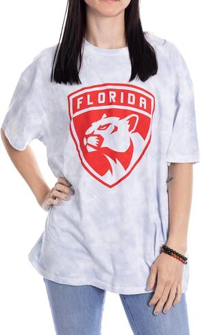 Calhoun NHL Womens Oversized Loose Fit Drop Shoulder Tie Dye Crewneck Short Sleeve T-Shirt in Saudi Arabia