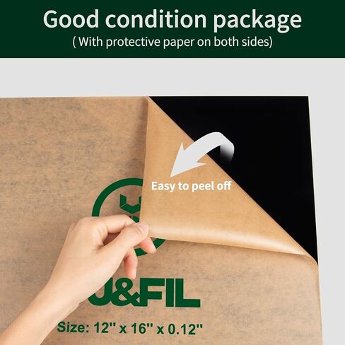 UU&FIL Black Acrylic Sheets 12" x 16", 2 Pack 1/8 Inch Thick Cast Plexiglass Sheet for DIY Display Projects, Painting, Photography, Tag - Cut to Size in Kuwait