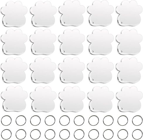 فراغات سلسلة مفاتيح أكريليك، 20 قطعة من الأكريليك على شكل مخلب القط مفتاح سلسلة مفاتيح على شكل مخلب قطة فارغة من الأكريليك الشفاف مع حلقة مفاتيح in Kuwait