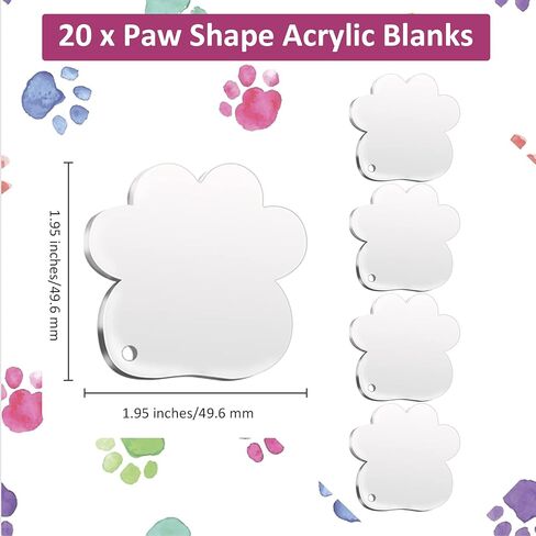 فراغات سلسلة مفاتيح أكريليك، 20 قطعة من الأكريليك على شكل مخلب القط مفتاح سلسلة مفاتيح على شكل مخلب قطة فارغة من الأكريليك الشفاف مع حلقة مفاتيح in Kuwait