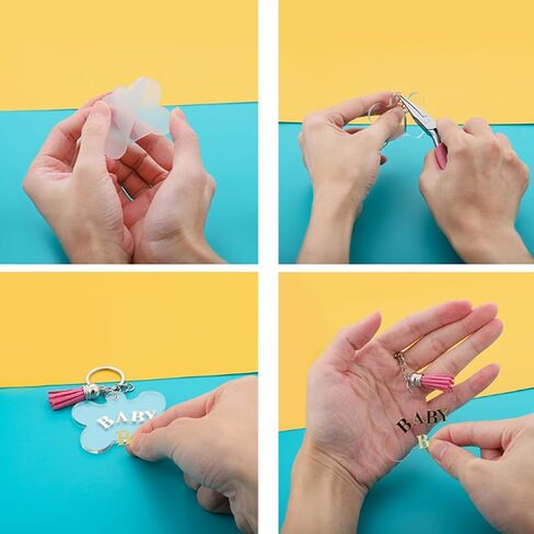 فراغات سلسلة مفاتيح أكريليك، 20 قطعة من الأكريليك على شكل مخلب القط مفتاح سلسلة مفاتيح على شكل مخلب قطة فارغة من الأكريليك الشفاف مع حلقة مفاتيح in Kuwait