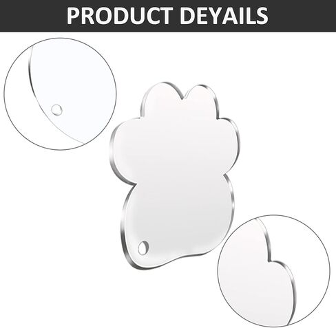 فراغات سلسلة مفاتيح أكريليك، 20 قطعة من الأكريليك على شكل مخلب القط مفتاح سلسلة مفاتيح على شكل مخلب قطة فارغة من الأكريليك الشفاف مع حلقة مفاتيح in Kuwait