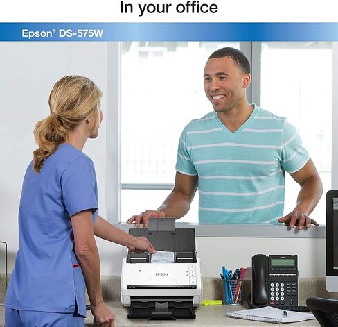 Epson DS-785W ماسح ضوئي للمستندات المكتبية الملونة على الوجهين، حتى 45 صفحة في الدقيقة، اتصال لاسلكي/USB، مسح ضوئي بدون كمبيوتر ScanWay، شاشة LCD تعمل باللمس 4.3 بوصة، وحدة تغذية تلقائية للمستندات 100 صفحة (ADF)، برامج تشغيل Twain/ISIS in Kuwait