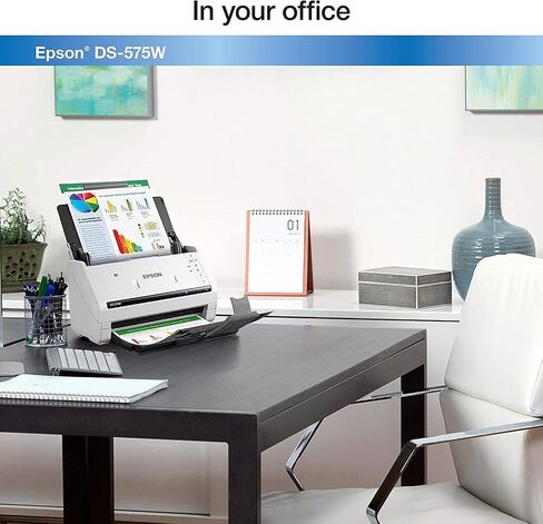 Epson DS-785W ماسح ضوئي للمستندات المكتبية الملونة على الوجهين، حتى 45 صفحة في الدقيقة، اتصال لاسلكي/USB، مسح ضوئي بدون كمبيوتر ScanWay، شاشة LCD تعمل باللمس 4.3 بوصة، وحدة تغذية تلقائية للمستندات 100 صفحة (ADF)، برامج تشغيل Twain/ISIS in Kuwait
