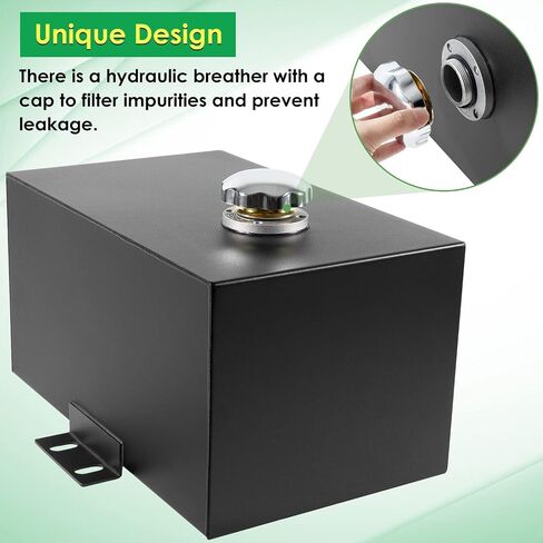 5 Gallon 14 Gauge Steel Hydraulic Fluid Reservoir Tank with Inlet 1-1/2" FNPT Port and Outlet 3/4" FNPT Port, Integral Mounting Foot On Each End in Saudi Arabia