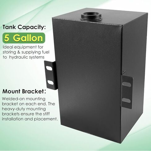 5 Gallon 14 Gauge Steel Hydraulic Fluid Reservoir Tank with Inlet 1-1/2" FNPT Port and Outlet 3/4" FNPT Port, Integral Mounting Foot On Each End in Saudi Arabia