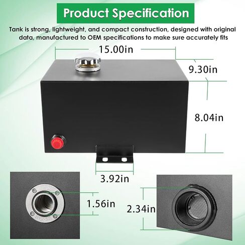 5 Gallon 14 Gauge Steel Hydraulic Fluid Reservoir Tank with Inlet 1-1/2" FNPT Port and Outlet 3/4" FNPT Port, Integral Mounting Foot On Each End in Saudi Arabia