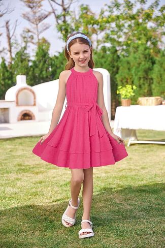 Danna Belle Girls Party Dress Halter Neck Formal Dual-Layer Dresses Size 5-14 in Kuwait