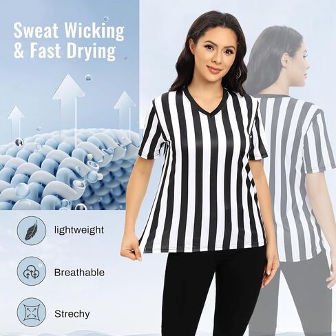 Women's Referee Shirt, Official Basketball Umpire Jersey for Halloween Costumes or Waitress Uniforms in Saudi Arabia