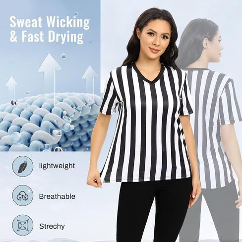 Women's Referee Shirt, Official Basketball Umpire Jersey for Halloween Costumes or Waitress Uniforms in Saudi Arabia