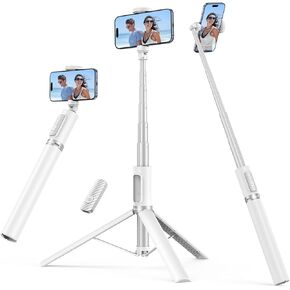 SYNCWIRE 53.5" Phone Tripod, Selfie Stick Tripod with Bluetooth Remote, All-in-One Aluminum Phone Tripod Stand for 4"-7" iPhone and Android Smartphones, Black in Kuwait