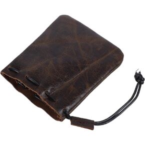 Leather Drawstring Pouch for Jewelry Cosmetics Versatile Storage Bag Coffee Durable Elegant Design for Weddings Parties Daily Use Luxury Jewelry Packaging in Saudi Arabia