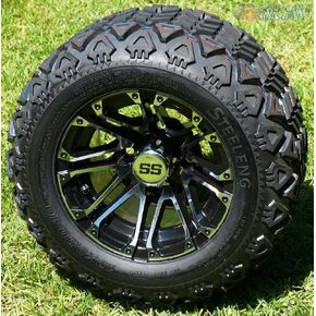 10 "Lancer Golf Cart Wheels و 18x9-10 Dot All Terrain Golf Cart Cart Combo - مجموعة من 4 (يناسب جميع العربات!) in Kuwait