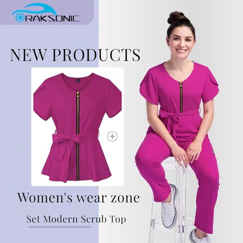 Nursing Scrubs Set 5 Pockets, Breathable Sweat-Wicking, Caregivers in Hospitals, Comfort Stretch Fabric for Nurses in Kuwait