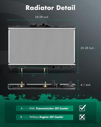 SCITOO 2198 Radiator Fit 1998-2002 for Chevrolet for Prizm 1.8L 1998-2002 for Toyota for Corolla 1.8L in Kuwait