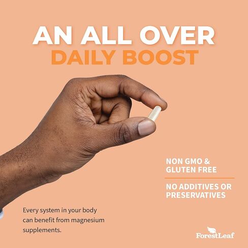 Pure Magnesium Glycinate 400mg Serving - High Absorption Magnesium Glycinate - Mag Bisglycinate for Stress, Bones, Muscles, Nerves, Relaxation & Heart Healt - 90 Capsules in Kuwait