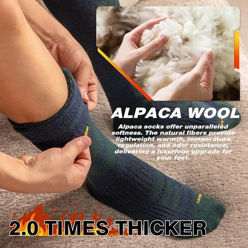 جوارب التزلج على الصوف الألباكا 2PAIR الركبة عالية الحرارية دافئة وسادة سميكة وسادة الثلج على الجليد الصيد في الهواء الطلق in Kuwait