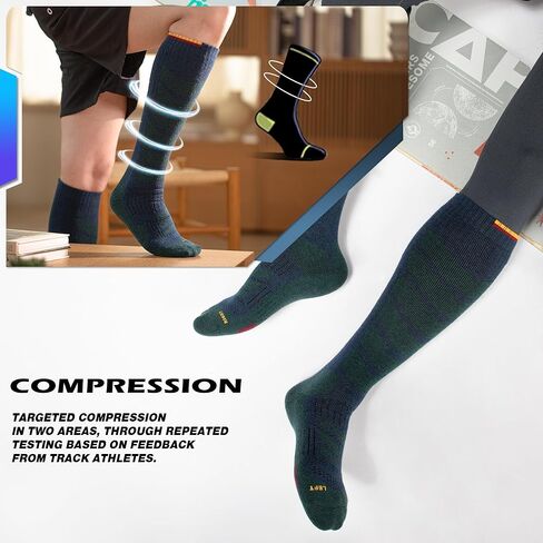 جوارب التزلج على الصوف الألباكا 2PAIR الركبة عالية الحرارية دافئة وسادة سميكة وسادة الثلج على الجليد الصيد في الهواء الطلق in Kuwait