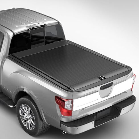 سرير شاحنة قابلة للسحب تغطية Tonneau متوافق مع 2017 2018 2019 2020 2021 2022 2023 2024 Nissan Titan (5.6 ' /67 ") قفل سرير الشاحنة الصلبة قفل مفتاح الشاحنة in Kuwait