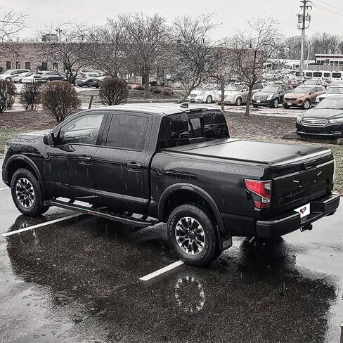 سرير شاحنة قابلة للسحب تغطية Tonneau متوافق مع 2017 2018 2019 2020 2021 2022 2023 2024 Nissan Titan (5.6 ' /67 ") قفل سرير الشاحنة الصلبة قفل مفتاح الشاحنة in Kuwait