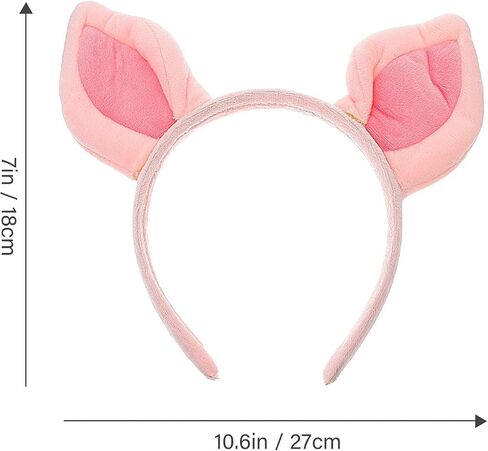 Beaupretty Pig Earpiece Headpiece Halloween Animal Cosplay Comwear headloy plush leadband for women girls wash face pink in Kuwait