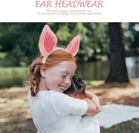 Beaupretty Pig Earpiece Headpiece Halloween Animal Cosplay Comwear headloy plush leadband for women girls wash face pink in Kuwait