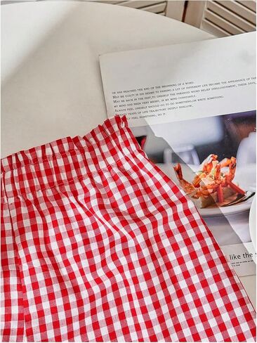 شورتات بوكسر غينجهام بوكسر للسيدات y2k plaid مرنة مرنة مرنة بيجاما سراويل صالة in Kuwait