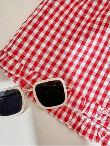 شورتات بوكسر غينجهام بوكسر للسيدات y2k plaid مرنة مرنة مرنة بيجاما سراويل صالة in Kuwait
