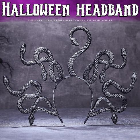 DRESBE SNAK DEADBAND MEDUSA Plastic Headbands Halloween Festival Cosplay Party Hair Association for Women in Saudi Arabia