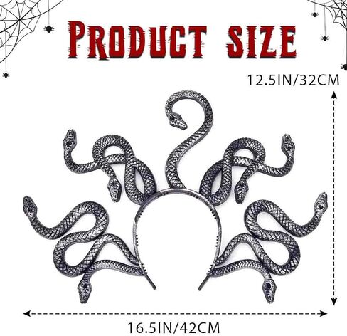 DRESBE SNAK DEADBAND MEDUSA Plastic Headbands Halloween Festival Cosplay Party Hair Association for Women in Saudi Arabia