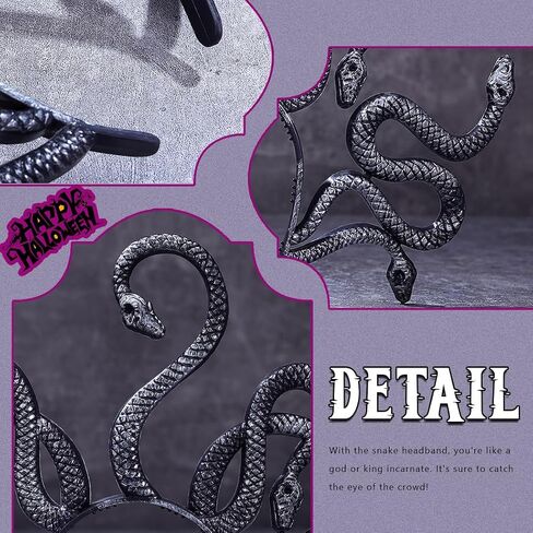 DRESBE SNAK DEADBAND MEDUSA Plastic Headbands Halloween Festival Cosplay Party Hair Association for Women in Saudi Arabia