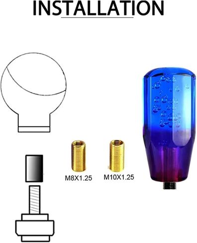 Car Gear Lever Decoration 10/15/20cm Blue Purple Shift Knob Crystal Transparent Gear Shift Knob Car Modification Universal Manual Automatic Shift Knob(15cm) in Saudi Arabia