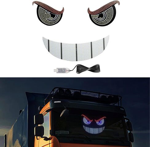 RGB LED Devil Eyes Light للسيارة ، مصابيح LED الديناميكية لزجاج الأمامي للسيارات ، شرائط Eye Devil مع تحكم مفتاح واحد ، مدعوم من USB للشاحنة/سيارات الدفع الرباعي (XL-14) in Saudi Arabia