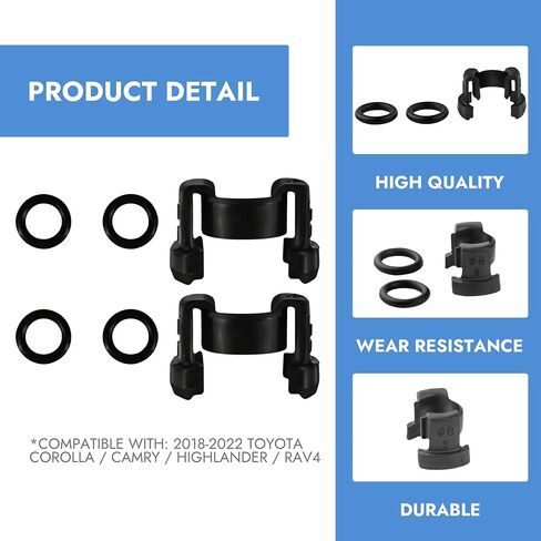 88718-1E150 2 Pack A/C Condenser Clips with O-Rings Black A/C Condenser Hard Line Lock Clamp Clips Kit Fits for Toyota 2018-2022 RAV4 Highlander Corolla Camry C-HR Prius Venza 2018-2023 in Saudi Arabia