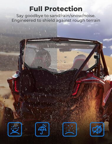 Kemimoto 2-in-1 UTV النافذة الخلفية المنزلق الخلفية متوافقة مع TALON 1000X 1000R 2019-2025 ، الزجاج الأمامي الخلفي للكمبيوتر الشخصي ، النافذة الخلفية الواضحة (واضح) in Kuwait