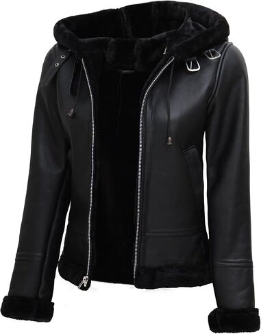 Decrum Women Leather Jacket - Stylish Shearling Leather Jackets For Women in Saudi Arabia
