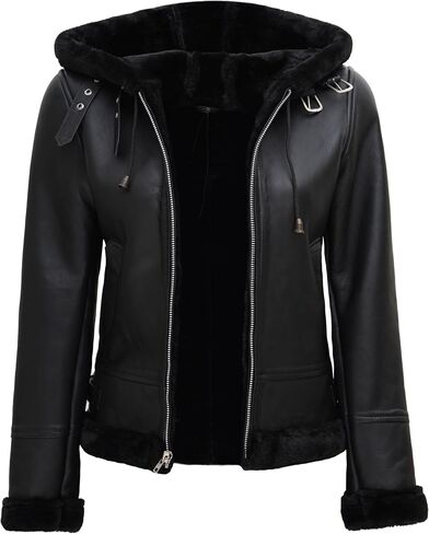 Decrum Women Leather Jacket - Stylish Shearling Leather Jackets For Women in Saudi Arabia
