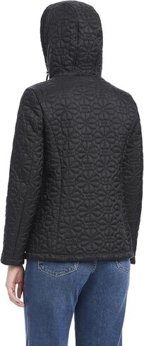 kate spade new york Women's Spade Flower-Quilt Hooded Jacket, Black in Saudi Arabia