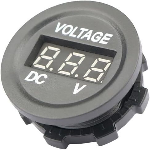 4 Pieces DC 12V Car Voltage Gauge LED Display Waterproof Voltmeter Digital Round Panel Voltmeter Compatible with Vehicle Motorcycle Truck Camper Caravan ATV UTV Car Boat Marine (Green Digital) in Saudi Arabia