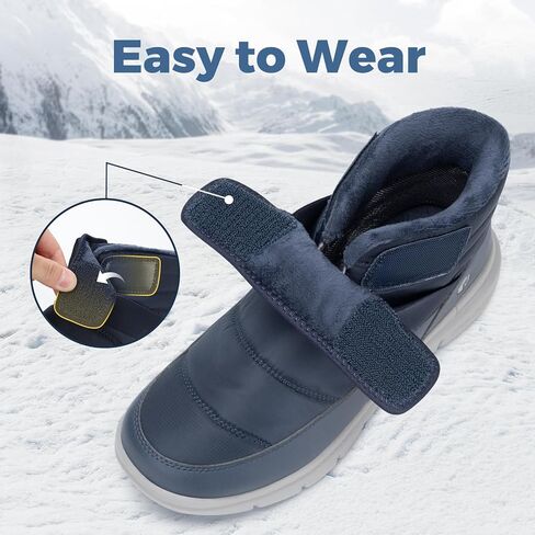 FitVille Mens Winter Boots Wide Width Water Resistant Snow Boots for Men Lightweight Warm Fur Lined in Saudi Arabia