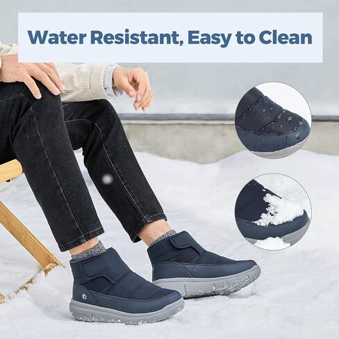 FitVille Mens Winter Boots Wide Width Water Resistant Snow Boots for Men Lightweight Warm Fur Lined in Saudi Arabia
