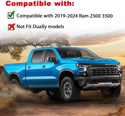 G-plus 4pcs جيب المشاعل المشاعل المتوافقة مع دودج رام 2500 3500 2019 2020 2021 2022 2023 2024 سوداء سوداء غير لامع سلس (لا يناسب النماذج الثمينة) in Kuwait