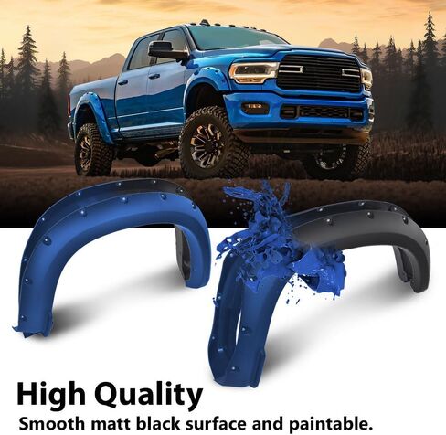 G-plus 4pcs جيب المشاعل المشاعل المتوافقة مع دودج رام 2500 3500 2019 2020 2021 2022 2023 2024 سوداء سوداء غير لامع سلس (لا يناسب النماذج الثمينة) in Kuwait