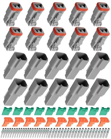 10 Sets 2 Pin Connector Electrical Wire Connector with Solid Contacts, Gray in Saudi Arabia
