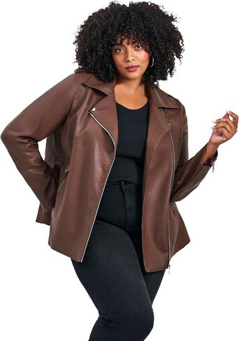 Women's Plus Size Jane Faux Leather Jacket in Saudi Arabia