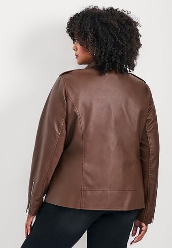 Women's Plus Size Jane Faux Leather Jacket in Saudi Arabia